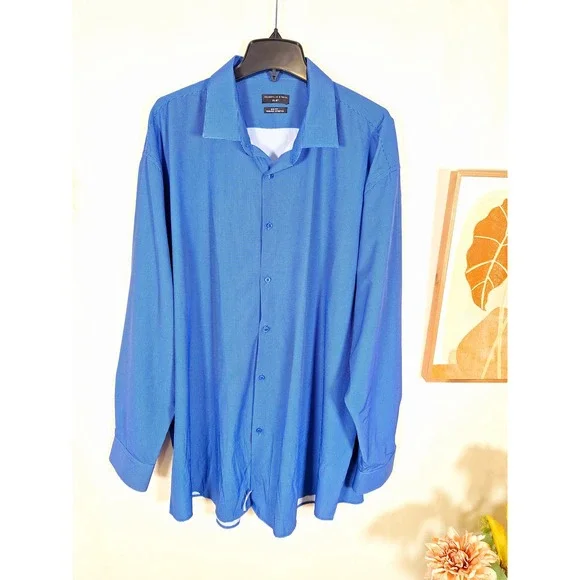 Shaquille O'Neal Big Fit Men's Button-Up Long-Sleeved Shirt XL Stretch - Picture 3 of 5